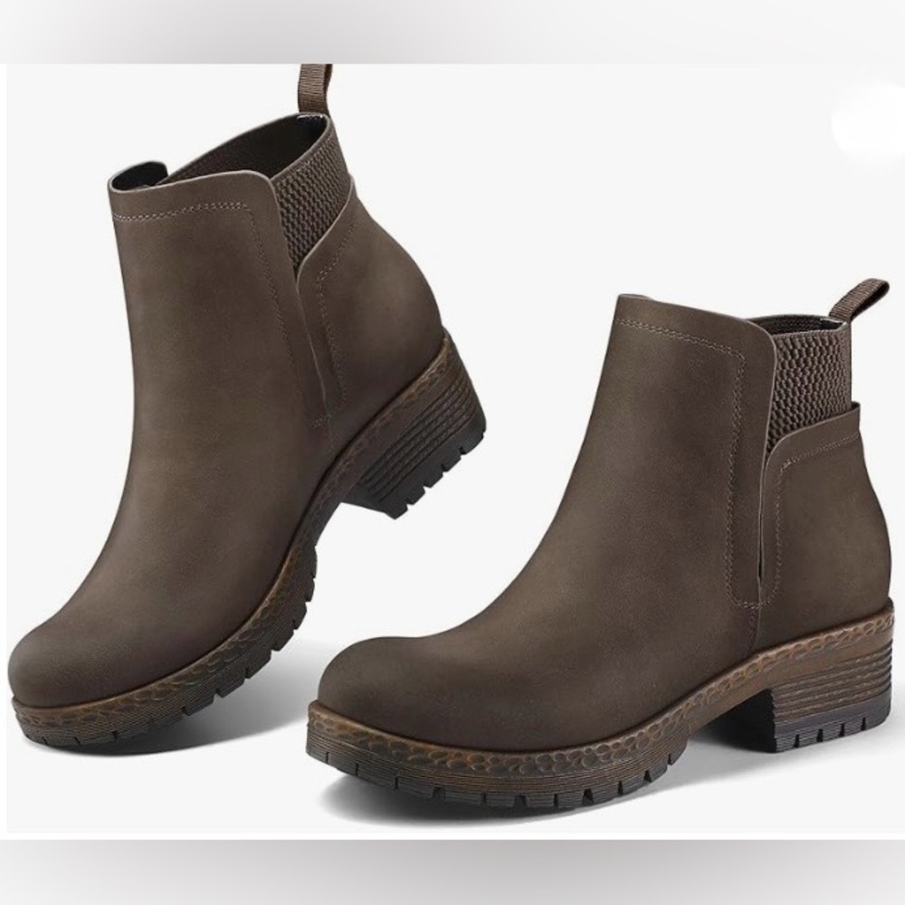Elegant Brown Ankle Booties Size 8 - Picture 3 of 16